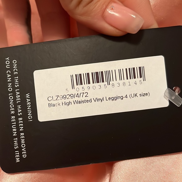 NEW Pretty Little Thing black High Waisted Vinyl Legging SIZE 0 - Picture 6 of 6